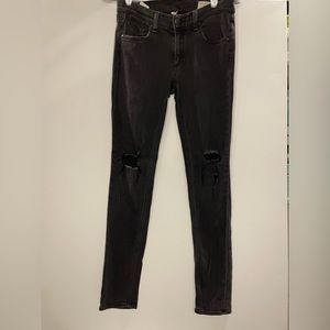 Rag & Bone Distressed Deep Charcoal Stretch Skinny Jeans‎ Size 27